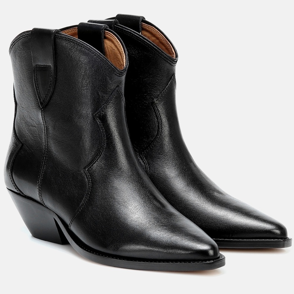 ISABEL MARANT Black Dewina leather ankle boots, Size EU 39